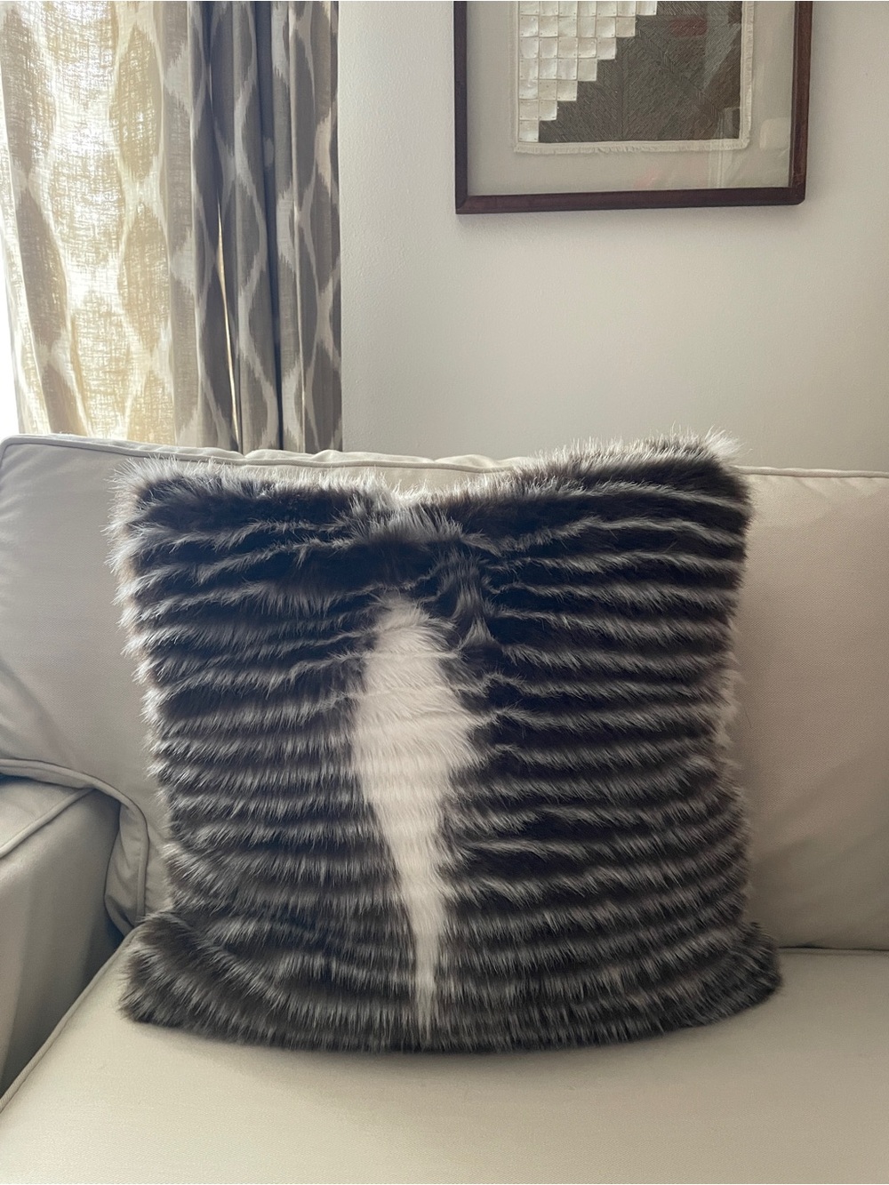 NWOT West elm Faux Fur Decorative Pillow Cover only 18” x18”